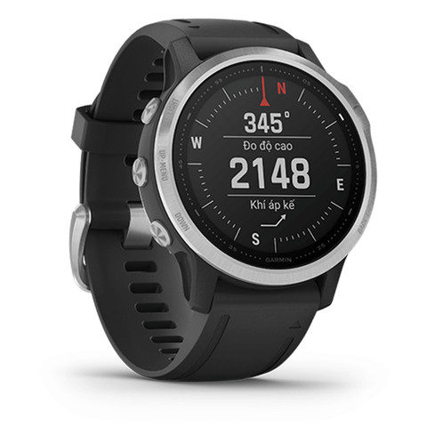 Đồng Hồ Thông Minh Garmin Fenix 6s - Silver With Black Band