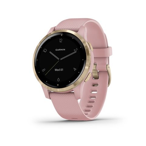 Đồng Hồ Thông Minh Garmin Vivoactive 4s Viền Bezel Vàng -dây Hồng