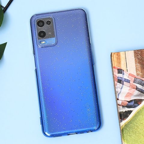 Ốp lưng OPPO A54 Nhựa dẻo Double Color TPU with Shining Powder COSANO Xanh