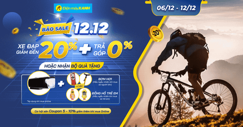 Bão sale 12/12: Xe đạp giảm đến 20%, săn thêm coupon 5-10% khi mua Online