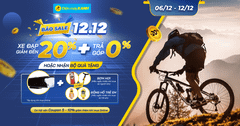  Bão sale 12/12: Xe đạp giảm đến 20%, săn thêm coupon 5-10% khi mua Online 