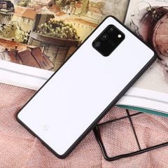  Ốp lưng Galaxy S10 Lite nhựa cứng viền dẻo Glass duo JM Trắng 