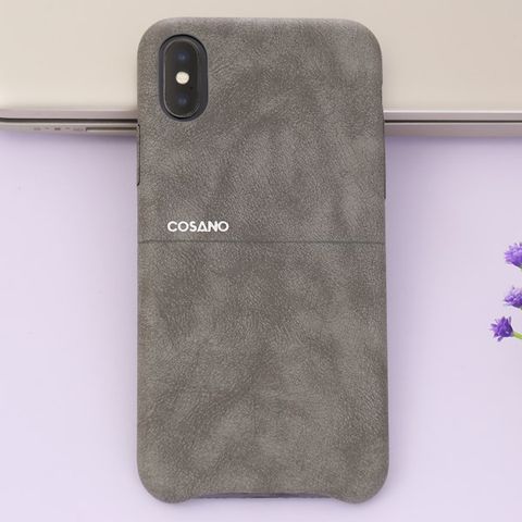 Ốp lưng iPhone X Nhựa dẻo Matte Skin PU COSANO Xám