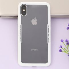  Ốp lưng iPhone X Nhựa dẻo Glass Simple Trắng 