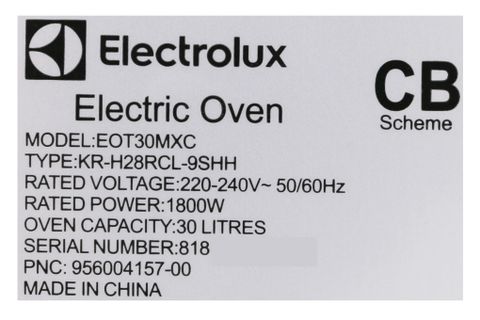 Lò nướng Electrolux EOT30MXC