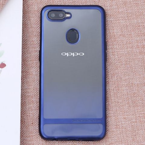 Ốp lưng Oppo F9 Nhựa dẻo Electroplating future COSANO xanh navy