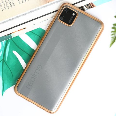 Ốp lưng Realme C11 Nhựa dẻo Electroplating Matte TPU COSANO Gold