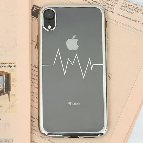Ốp lưng iPhone XR Nhựa dẻo Electroplating nhịp tim COSANO bạc