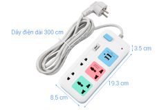  Ổ cắm điện COMET 2USB 4 lỗ 3m CES4223 
