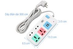  Ổ cắm điện COMET 2USB 4 lỗ 3m CES4223 