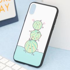  Ốp iPhone X/Xs nhựa cứng viền dẻo TPU+PC UV CKTG574 Dưa hấu Nude 