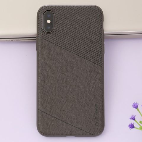 Ốp lưng iPhone X Nhựa cứng viền dẻo Exquis JM Xám