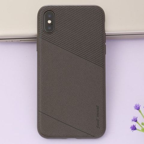 Ốp lưng iPhone X Nhựa cứng viền dẻo Exquis JM Xám