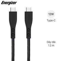  Cáp Type C - Type C 1.2 m Energizer C41C2C Đen 