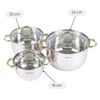 Bộ nồi xửng inox 5 đáy nắp kính 24 cm Sunhouse SHG507-24