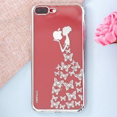  Ốp lưng iPhone 7 Plus - 8 Plus Nhựa dẻo Electroplating đầm dạ hội bạc 