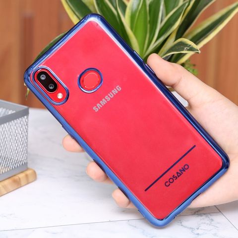 Ốp lưng Galaxy A10s Nhựa dẻo TPU Electroplating Line COSANO Navy