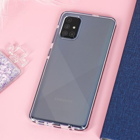 Ốp lưng Galaxy A71 nhựa dẻo Line Side TPU COSANO Đen