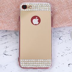  Ốp lưng iPhone 7 - iPhone 8 Nhựa cứng viền dẻo Mirror VI JM Vàng đồng 