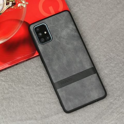 Ốp lưng Galaxy A71 nhựa dẻo Morie PU Case COSANO Xám đậm