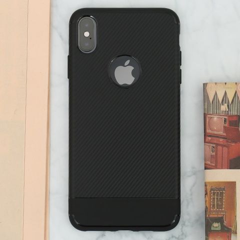 Ốp lưng iPhone XS Max Nhựa dẻo New Carbon Fibre COSANO đen