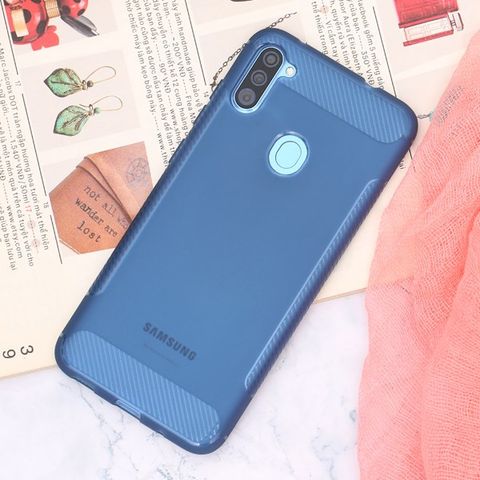 Ốp lưng Galaxy A11 nhựa dẻo Plat TPU COSANO Xanh xám