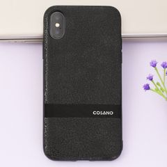  Ốp lưng iPhone X Nhựa cứng viền dẻo Superdry Skin PU COSANO Đen 