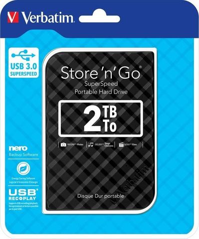 Verbatim 500 Gb Store N Go Portable External Hard Drive Usb 3.0 – Black