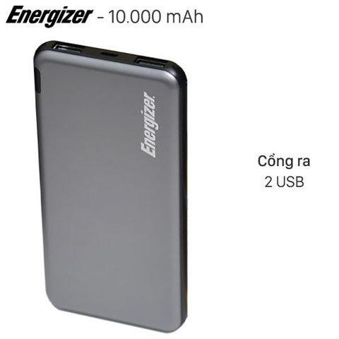 Pin sạc dự phòng Polymer 10.000 mAh Energizer Chiến Binh II UE10046 Xám