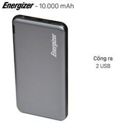  Pin sạc dự phòng Polymer 10.000 mAh Energizer Chiến Binh II UE10046 Xám 