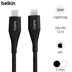  Cáp Type C - Lightning MFI 1.2m Belkin Duratex Plus F8J243 