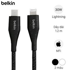  Cáp Type C - Lightning MFI 1.2m Belkin Duratex Plus F8J243 