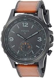 Fossil Hybrid Smartwatch  Q Nate Dark Brown Leather