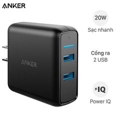  Adapter sạc 2 cổng 3A Anker Powerport Speed 2 - A2025 Đen 