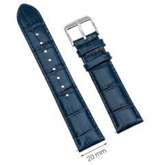  Dây da đồng hồ size 20mm Xanh L023-05 