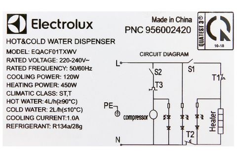 Máy nước nóng lạnh Electrolux EQACF01TXWV