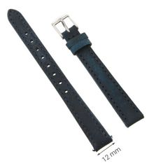  Dây da đồng hồ size 12 mm xanh dương G027 
