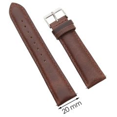 Dây da đồng hồ 20 mm nâu G068 