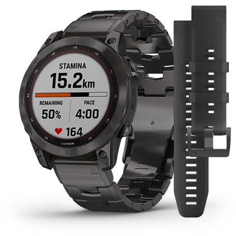 Đồng Hồ Thông Minh Gps 47mm Garmin Fenix 7 Sapphire Solar Carbon Gray Dlc Titanium With Carbon Gray Dlc Vented Titanium Band