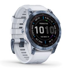  Đồng Hồ Thông Minh Gps Garmin Fenix 7 Sapphire Solar Mineral Blue Dlc Titanium With Whitestone Band 