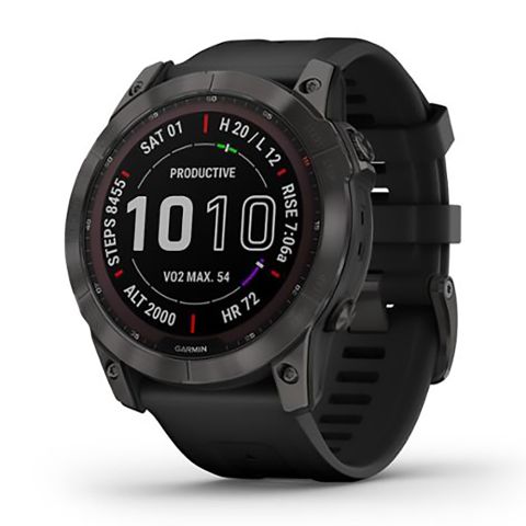 Đồng Hồ Thông Minh Gps 51mm Garmin Fenix 7x Sapphire Solar Carbon Gray Dlc Titanium With Silicone Band