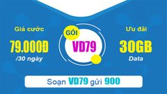  Đăng ký gói VD79 VinaPhone: nhận 30GB, 30 phút ngoại mạng và gọi thả ga 