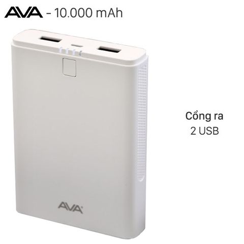 Pin sạc dự phòng 10.000 mAh AVA DS421-WB Trắng
