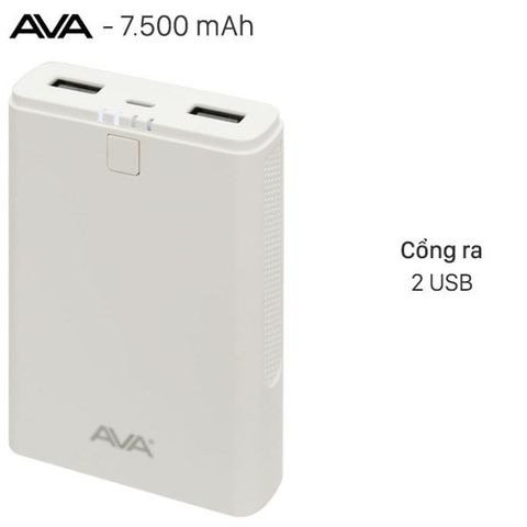 Pin sạc dự phòng 7.500 mAh AVA DS630-WB Trắng