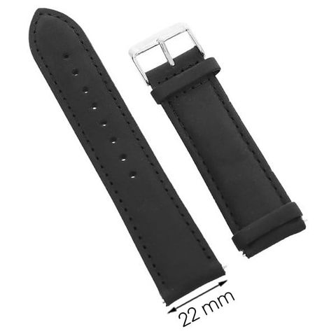 Dây da đồng hồ size 22 mm đen G027