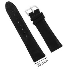  Dây da đồng hồ size 20 mm đen G031 