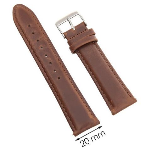 Dây da đồng hồ size 20 mm nâu G031