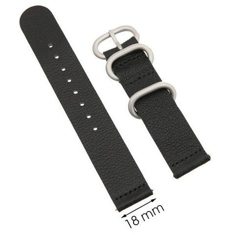 Dây da đồng hồ size 18 mm đen G041