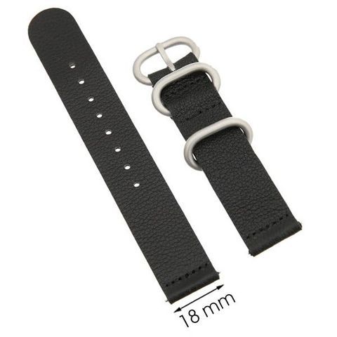 Dây da đồng hồ size 18 mm đen G041