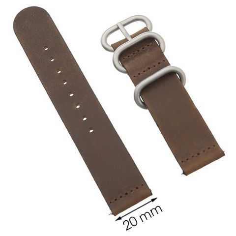 Dây da đồng hồ size 20 mm nâu G041